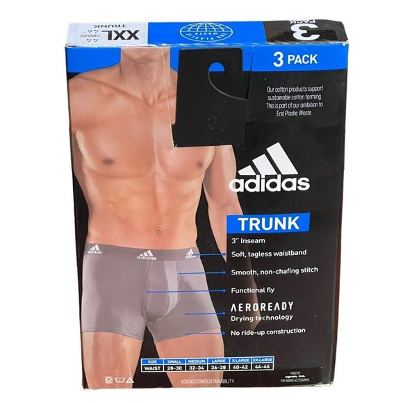 Adidas Mens Performance Stretch Cotton Athletic Comfort Fit Underwear 3 Pack XXL - Picture 4 of 4